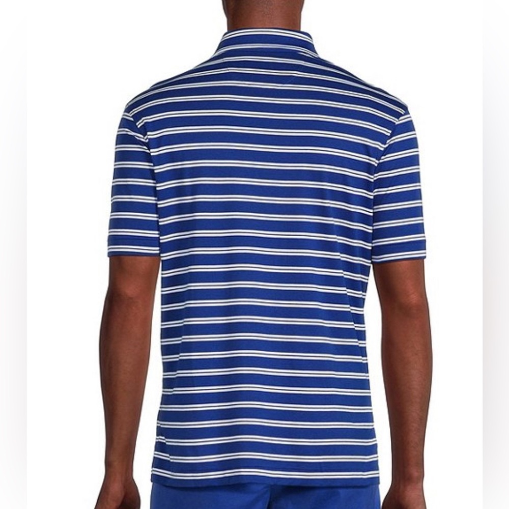 NWT Daniel Cremieux Blue Label Stripe Short-Sleeve Interlock Polo Shirt